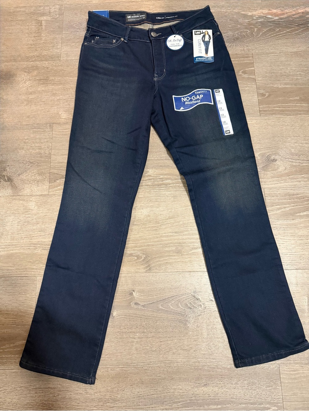 Lee Curvy Fit Straight Leg Jeans in Dark Navy